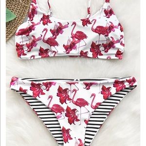 Flamingo bikini with reversible bottoms